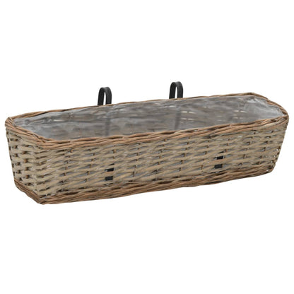 Jardinera Para Balcón Con Forro De Pe 2 Unidades Mimbre 60 Cm_0