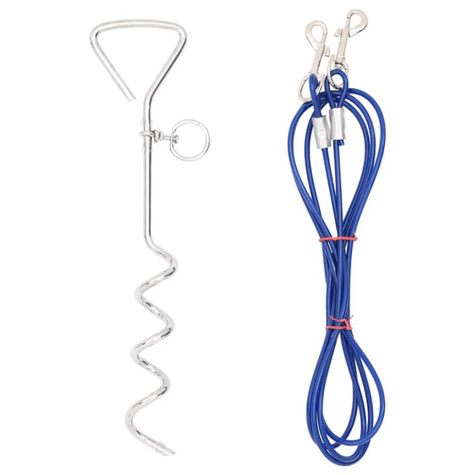 Vidaxl Cable De Amarre Para Perros Con Estaca De Tierra 5 M_0