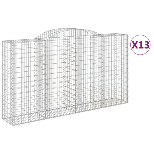 Cestas Gaviones 13 Uds Forma De Arco Hierro 300x50x160/180 Cm_0
