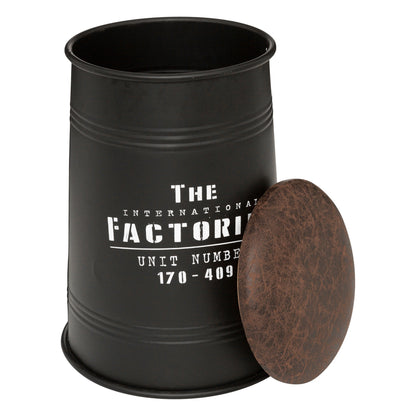 Puf Canister joao, Metal Y Madera, Negro_2