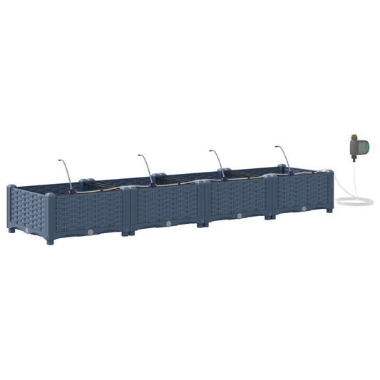 Vidaxl Jardineras Gris 160 X 40 X 22 Cm Acero_0