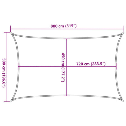 Vidaxl Toldo De Vela Blanco Hdpe 160 G/m² 5x8 M_2