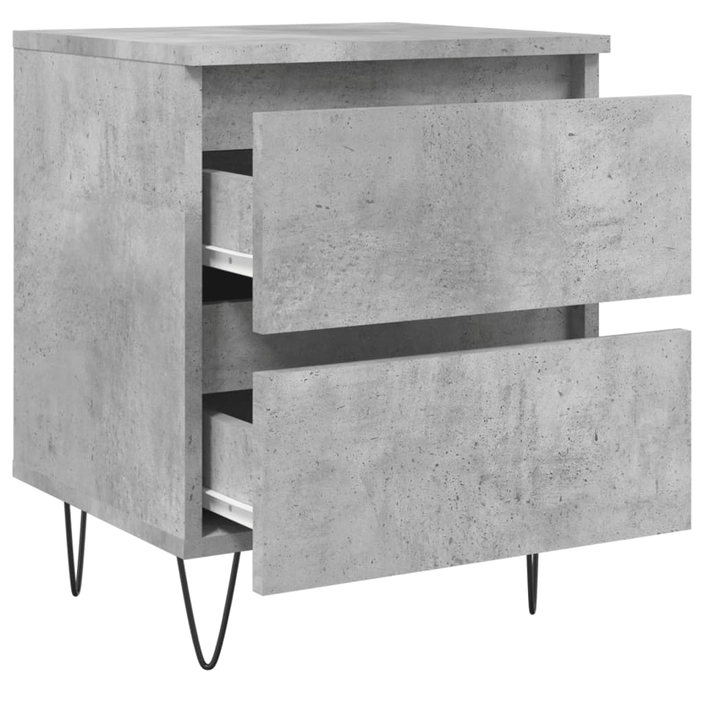 Mesitas Noche 2 Uds Madera Ingeniería Gris Hormigón 40x35x50 Cm_4