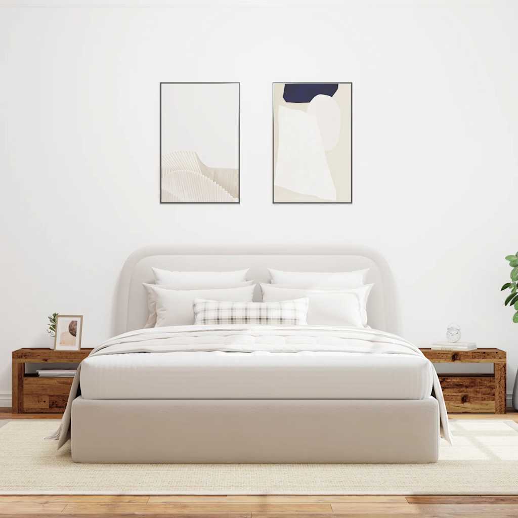 Mesitas De Noche Con Luces Led 2 Uds Madera Vieja 60x35x40 Cm_2
