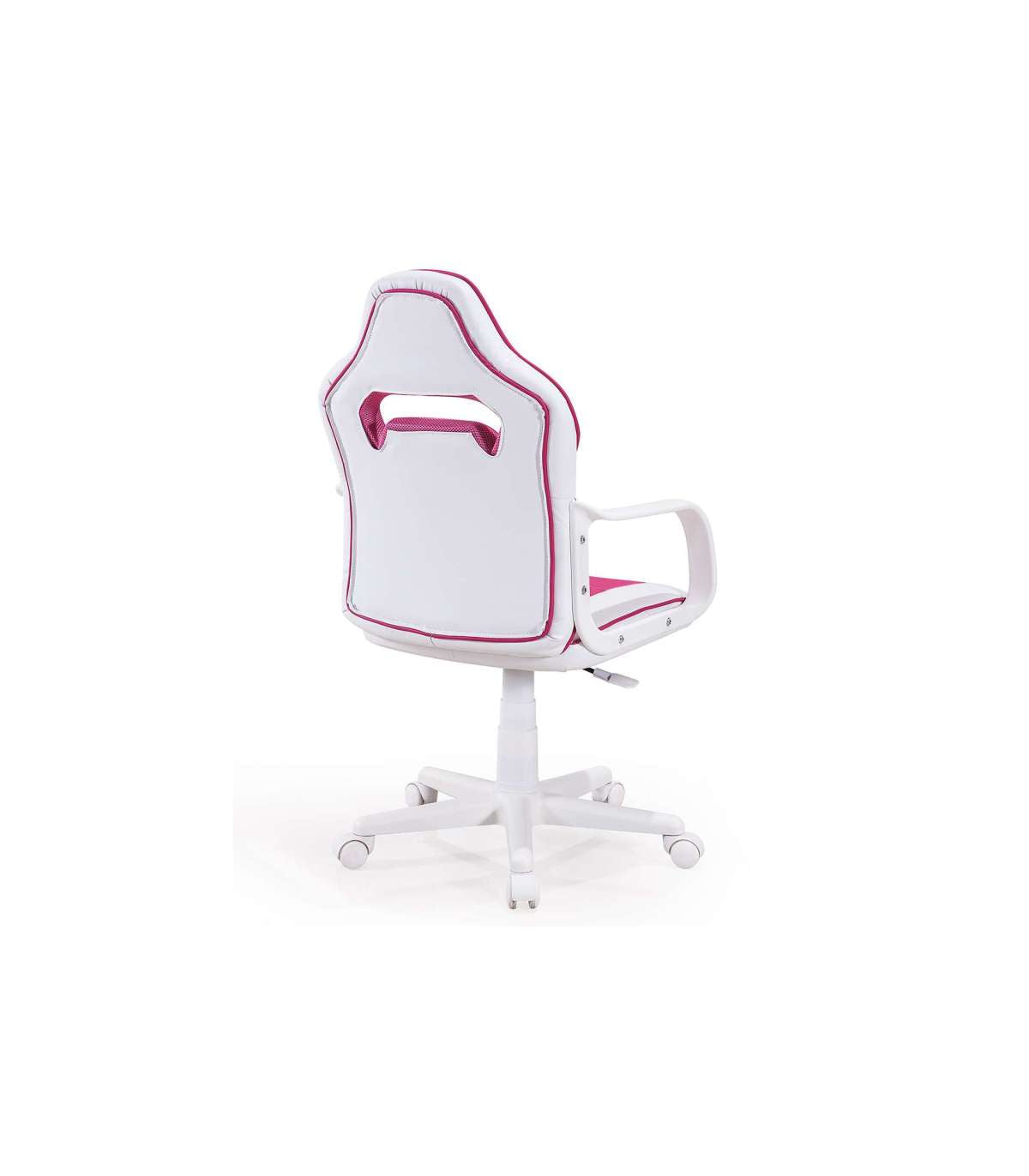 Sillon Giratorio Xtr Junior Regulable En Altura En Símil Piel Blanco/rosa, 98-108 Cm(alto_2