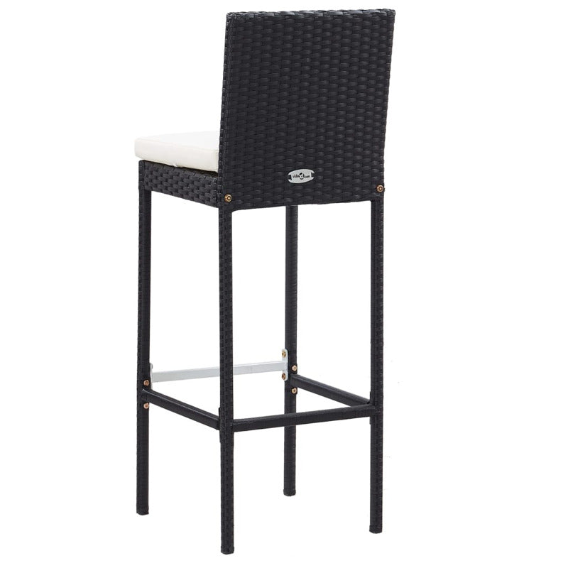 Vidaxl Set Muebles Bar Jardín Y Cojines 7 Pzas Ratán Sintético Negro_5