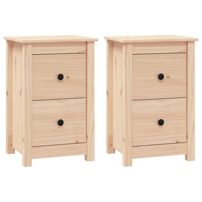 Mesitas De Noche 2 Uds Madera Maciza De Pino 40x35x61,5 Cm_0
