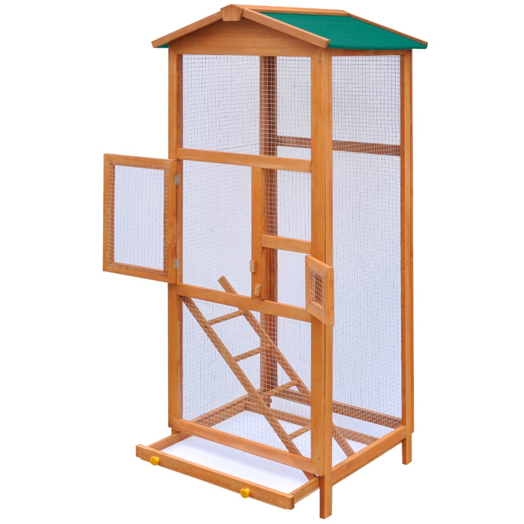 Vidaxl Jaula Para Pájaros De Madera 65x63x165 Cm_2