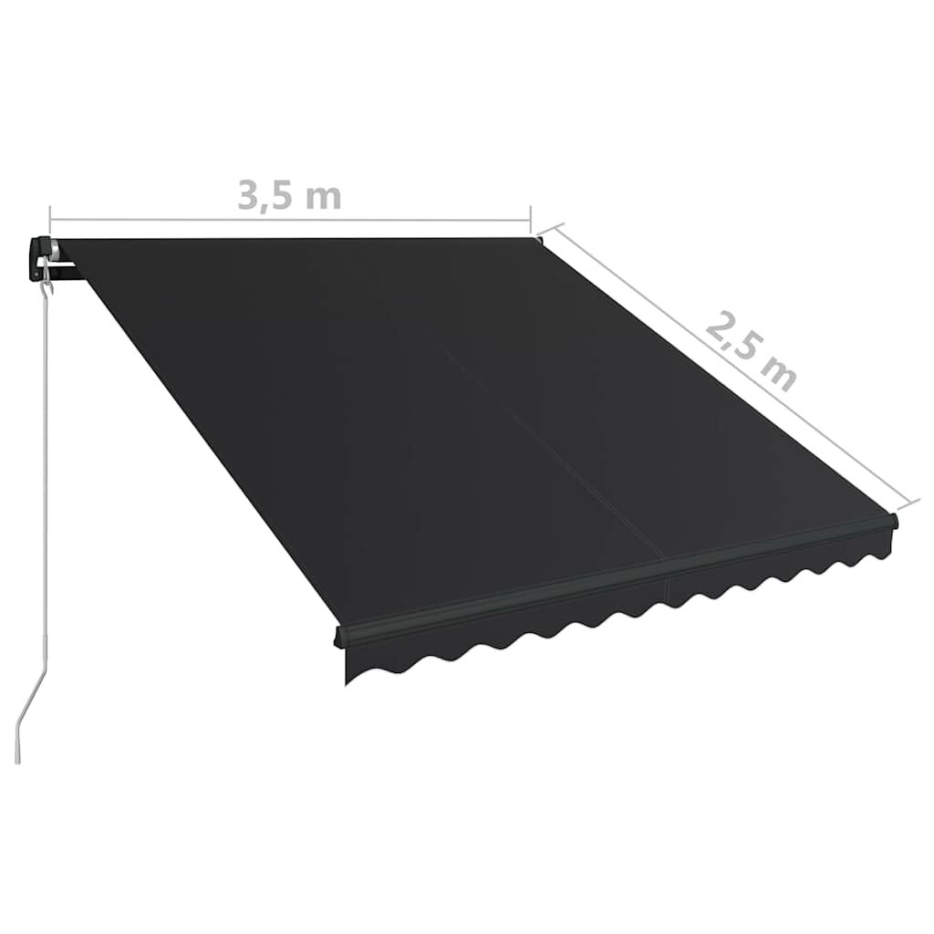 Vidaxl Toldo Retráctil Manual Con Led Gris Antracita 350x250 Cm_2