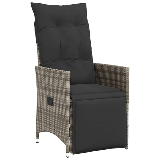 Set Comedor Jardín 7 Pzas Y Cojines Ratán Sintético Gris / Vetonek_0
