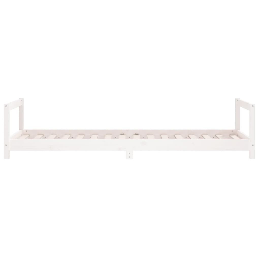 Estructura De Cama Para Niños Madera De Pino Blanco 90x200 Cm / Vetonek_4