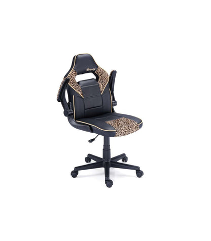 Sillón Gamer Sport De Oficina O Estudio En Símil Piel Negro/leopardo, 98/108 Cm(alto)60 Cm(ancho)60 Cm(largo)_2