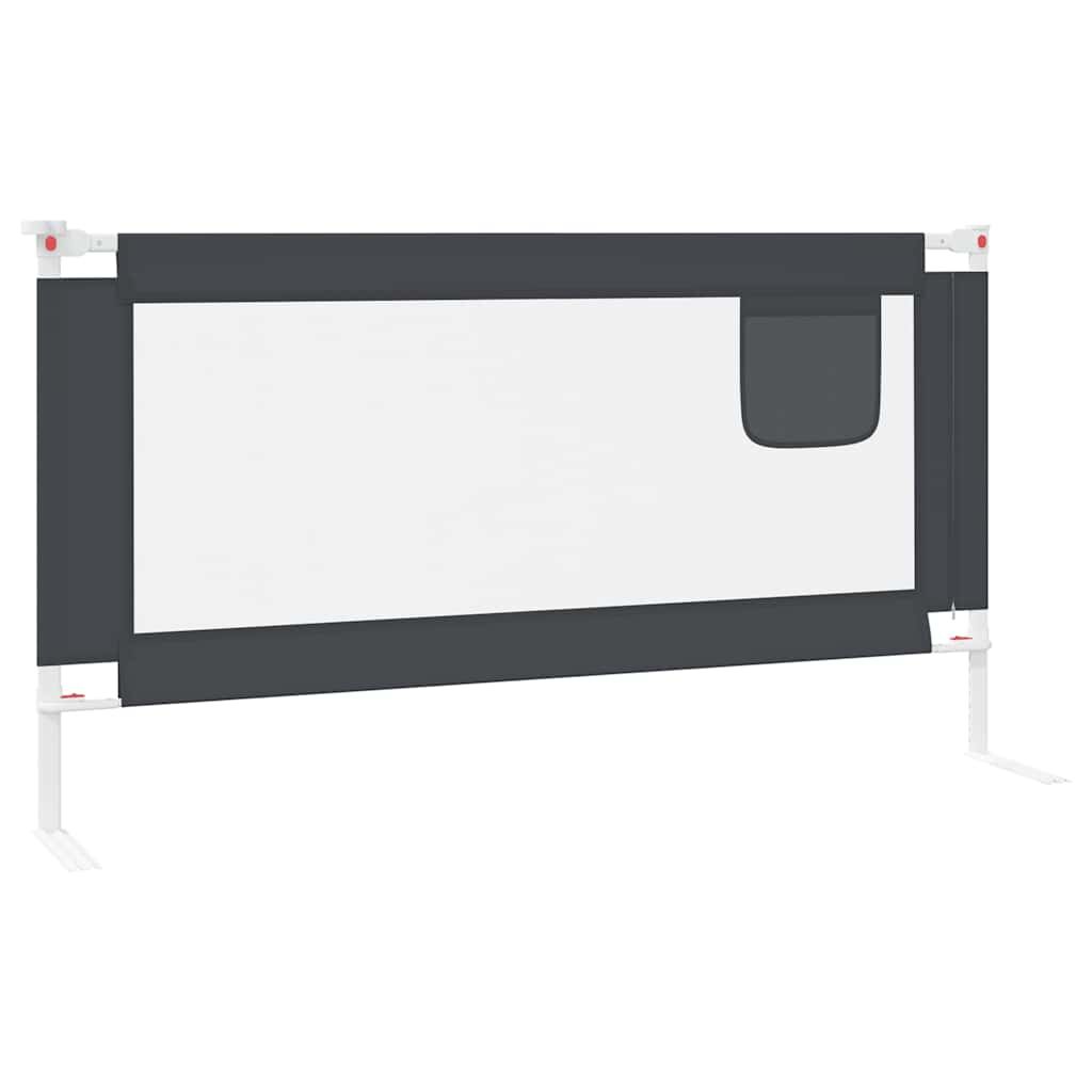 Vidaxl Barandilla De Seguridad Cama De Niño Gris Oscuro Tela 160x25 Cm_4