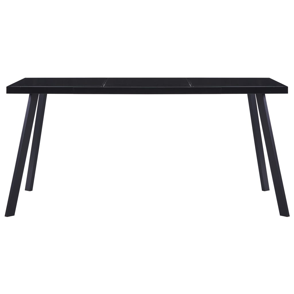 Mesa De Comedor De Vidrio Templado Negro 180x90x75 Cm_0