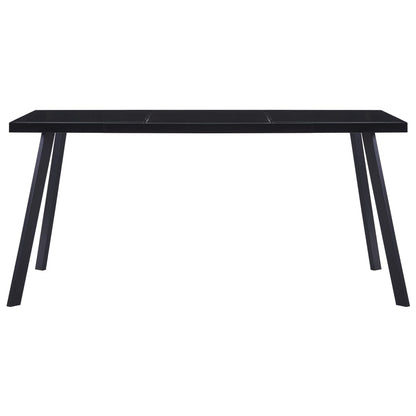Mesa De Comedor De Vidrio Templado Negro 180x90x75 Cm_0