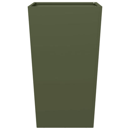 Jardinera De Acero Verde Oliva 45x45x75 Cm_4
