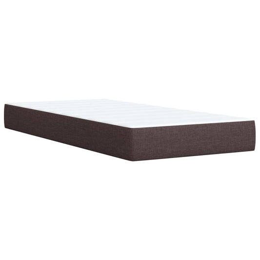 Cama Box Spring Con Colchón Tela Marrón Oscuro 90x190 Cm / Vetonek_0