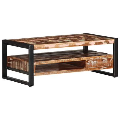 Mesa De Centro Multicolor 90x50x36 Cm Madera Maciza Reciclada_4
