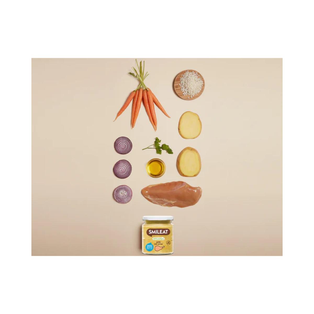 Tarrito BIO pollo con arroz +6 meses Smileat, 230g