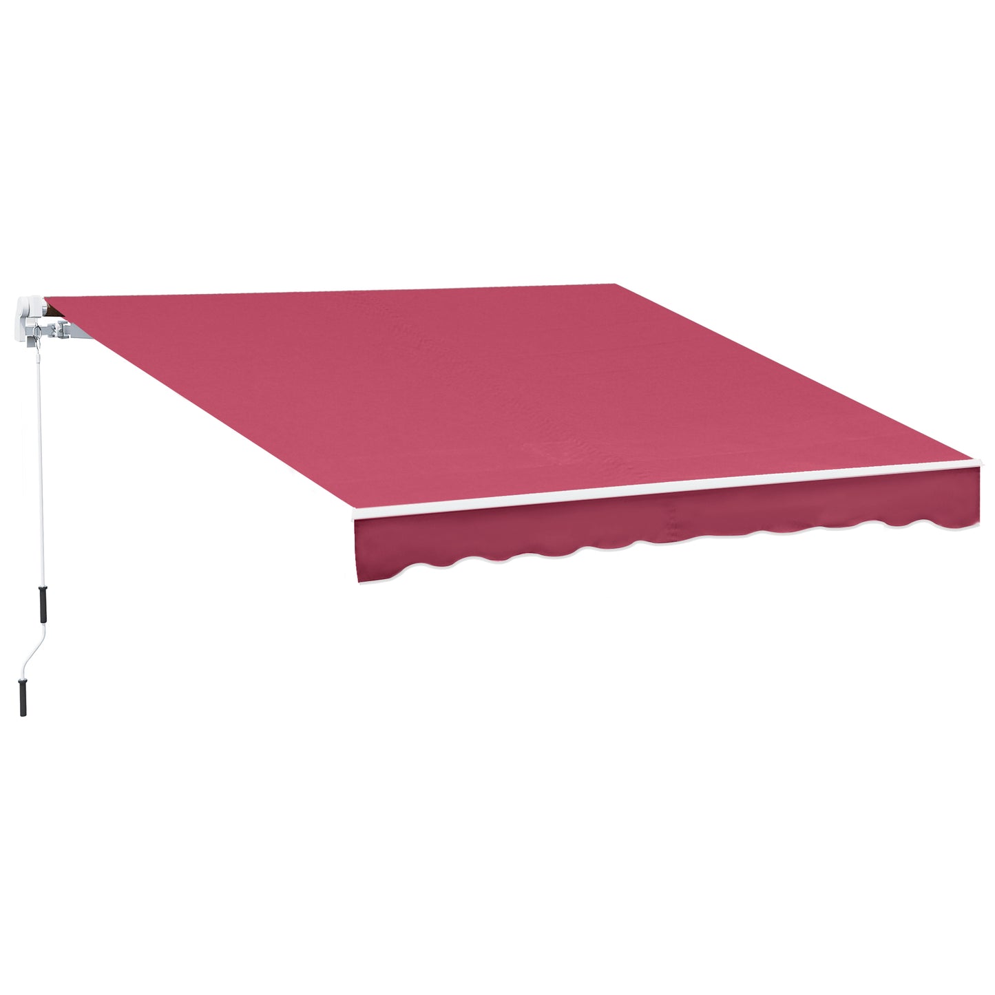 Outsunny Toldo Manual Plegable De Aluminio Con Manivela 395x245 Cm Rojo_0