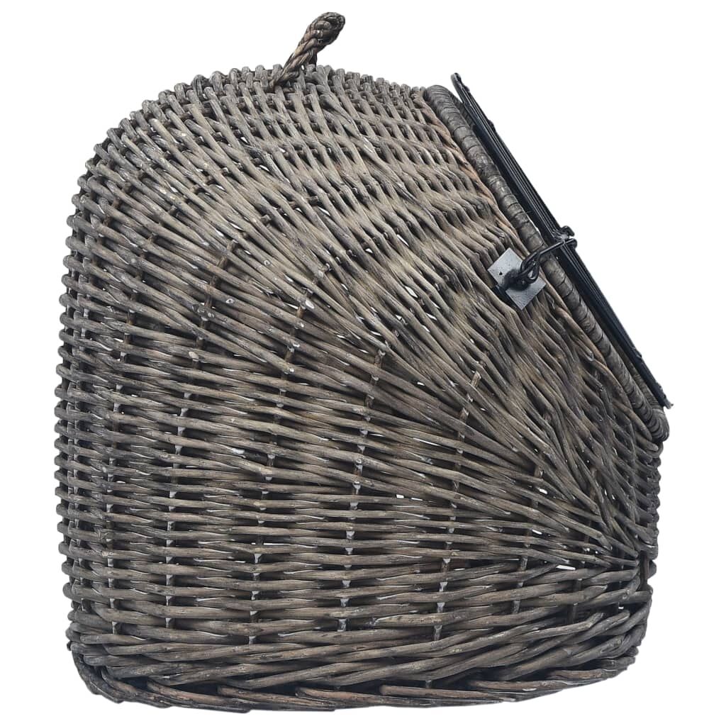 Vidaxl Transportín Para Gatos Sauce Natural Gris 45x35x35 Cm_4