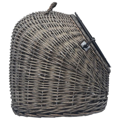 Vidaxl Transportín Para Gatos Sauce Natural Gris 45x35x35 Cm_4