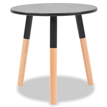 Set De Mesas Auxiliares 2 Unidades Madera Maciza De Pino Negro_2