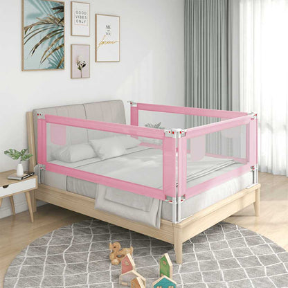 Vidaxl Barandilla De Seguridad Cama De Niño Tela Rosa 90x25 Cm_1