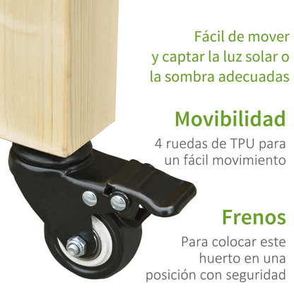 Outsunny Huerto Urbano 118x55x83 Cm Madera Estante Tela Geotextil Portátil_4