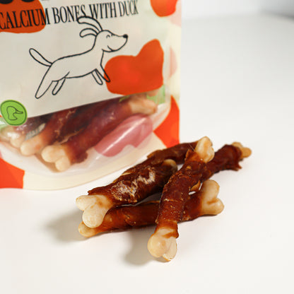 Snack Natural Para Perro Huesitos De Calcio Con Pato Wuapu