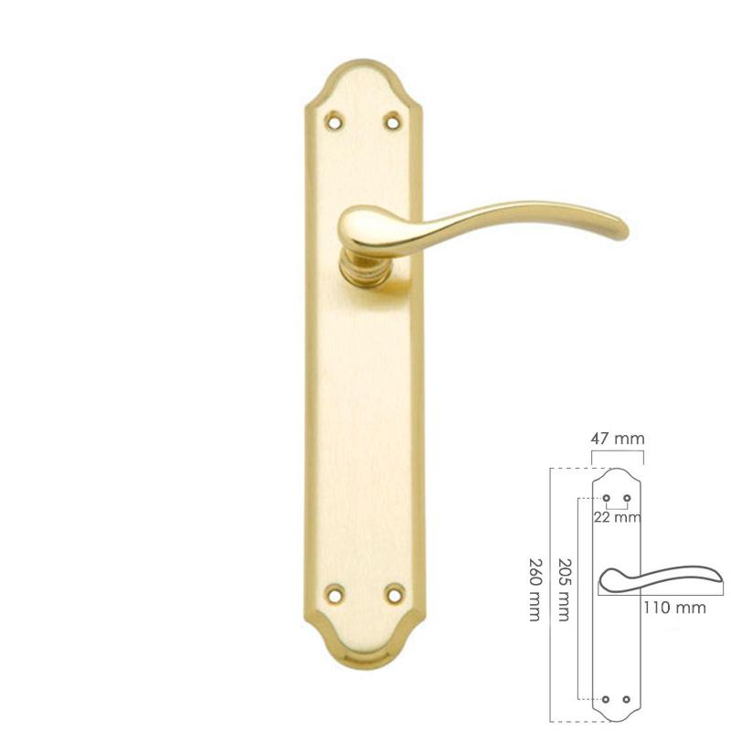 Juego Manivelas Para Puertas, Laton  Pulido Satinado  Oryx Isabel_0