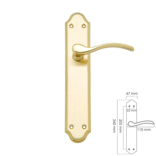Juego Manivelas Para Puertas, Laton  Pulido Satinado  Oryx Isabel_0