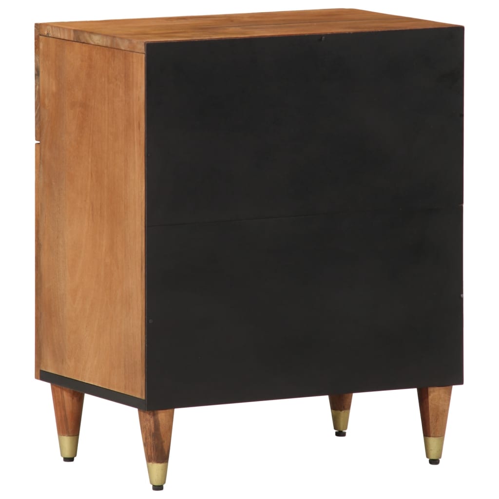 Mesita De Noche Madera Maciza De Mango 50x33x60 Cm_3