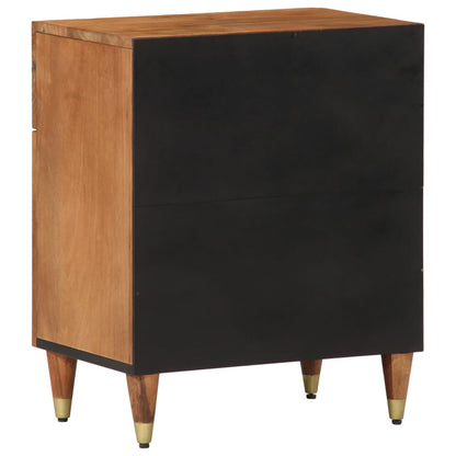 Mesita De Noche Madera Maciza De Mango 50x33x60 Cm_3