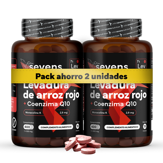 Pack 2x Levadura Arroz Rojo Sevens Nutrition. Con Monacolina K Y Coenzima Q10_0