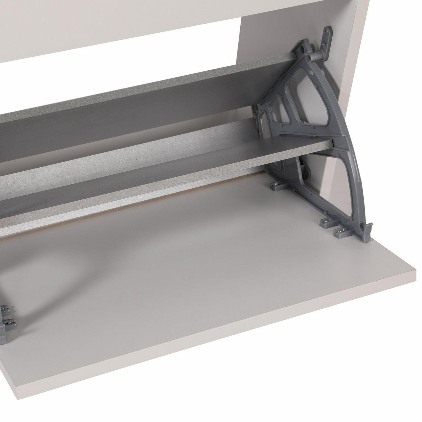 Zapatero,100% Tablero De Aglomerado Rechapado En Melamina, Color Blanco_4