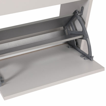 Zapatero,100% Tablero De Aglomerado Rechapado En Melamina, Color Blanco_4