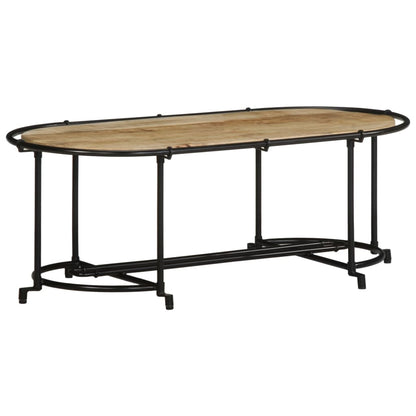 Mesa De Centro Madera Maciza De Mango Rugosa 110x55x40 Cm_1