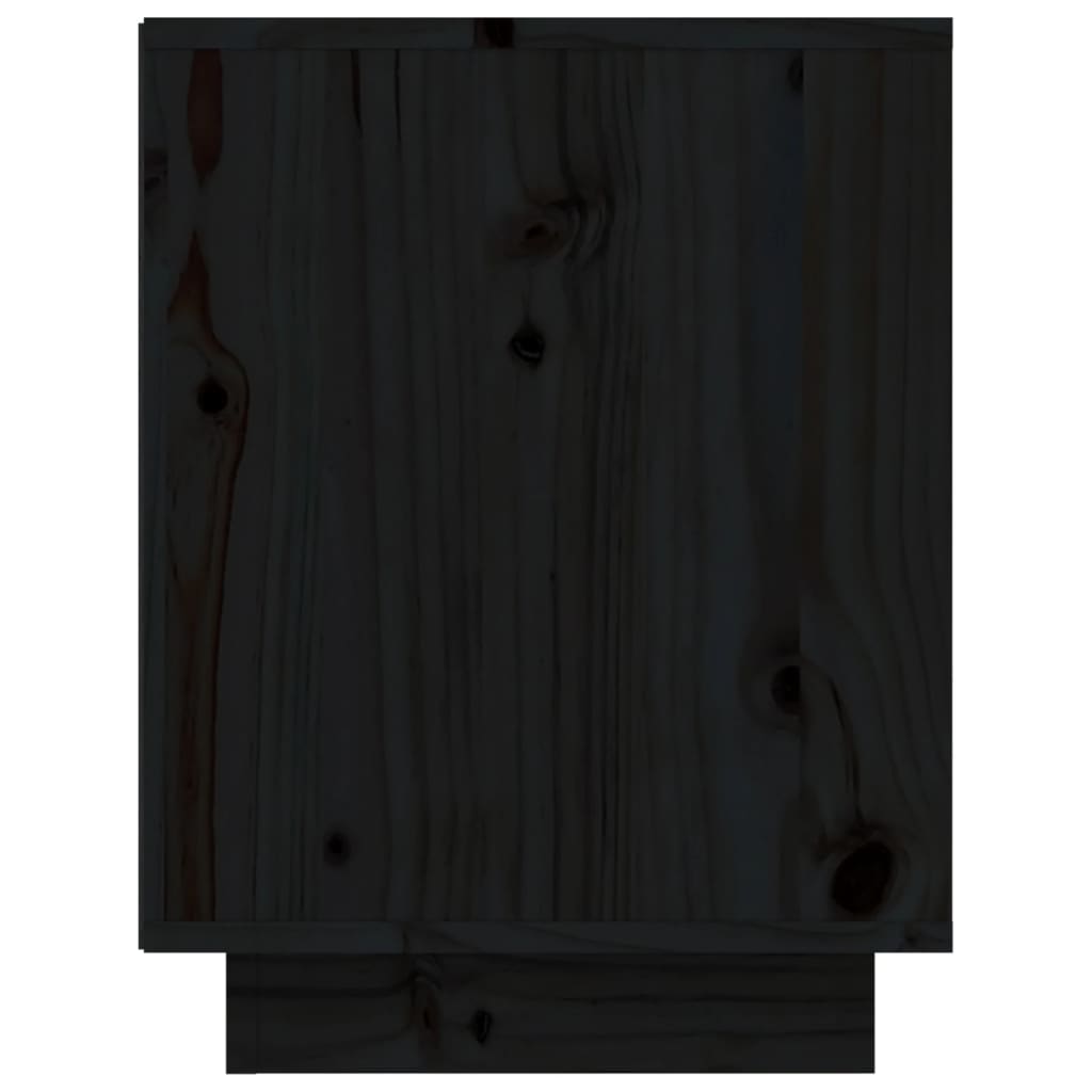 Armario Zapatero De Madera Maciza De Pino Negro 60x34x45 Cm / Vetonek_3