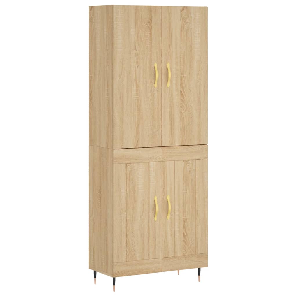 Aparador Alto Madera Contrachapada Color Roble 69,5x34x180 Cm_1