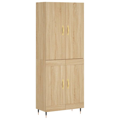 Aparador Alto Madera Contrachapada Color Roble 69,5x34x180 Cm_1