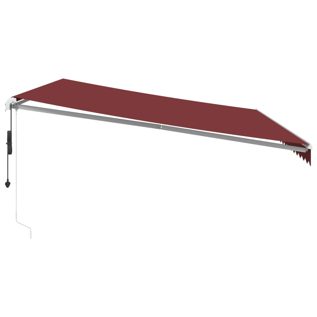 Toldo Retráctil Automático Con Luces Led Burdeos 500x350 Cm_4