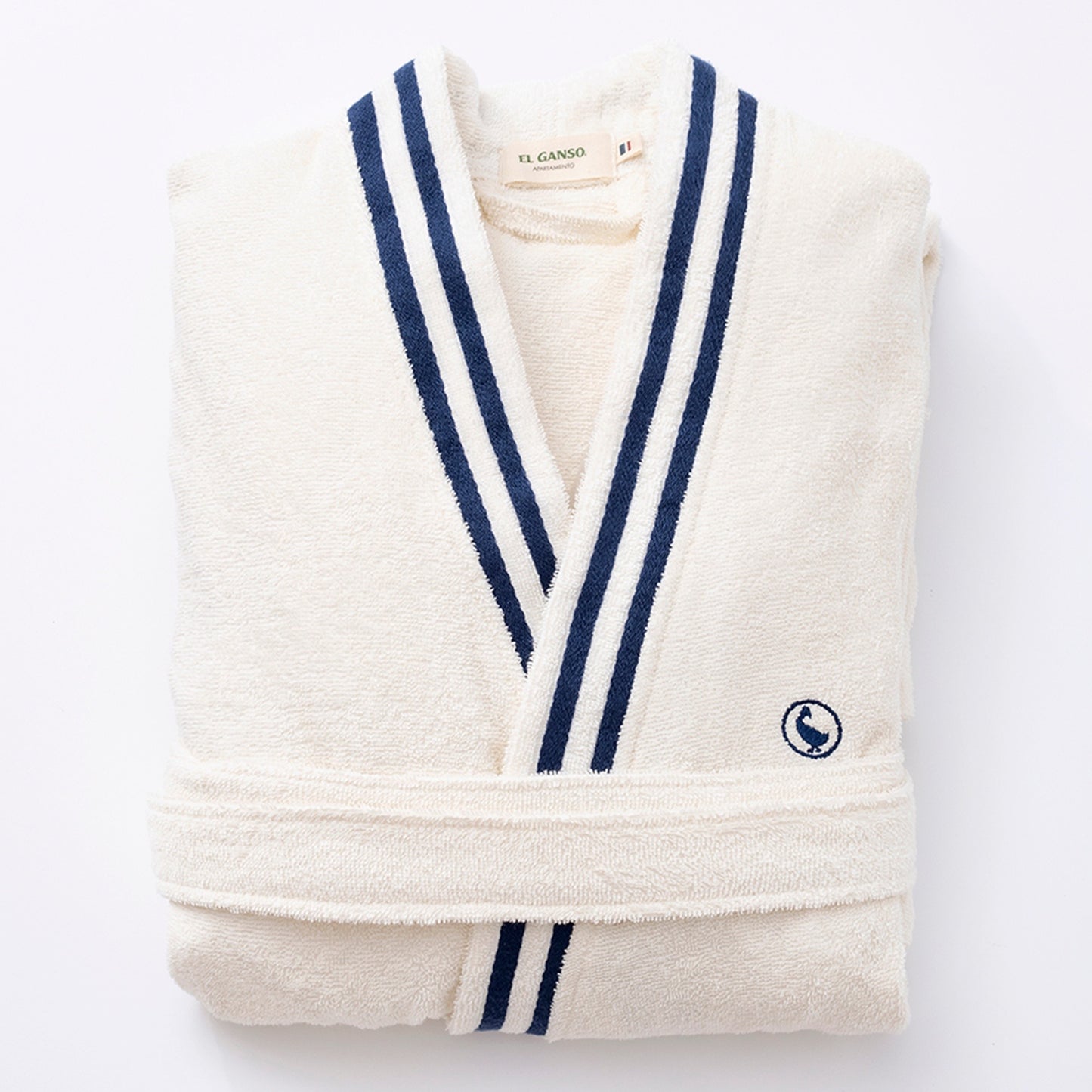 Albornoz Crudo S/m 320gsm 100% Algodón Con Logo Bordado El Ganso