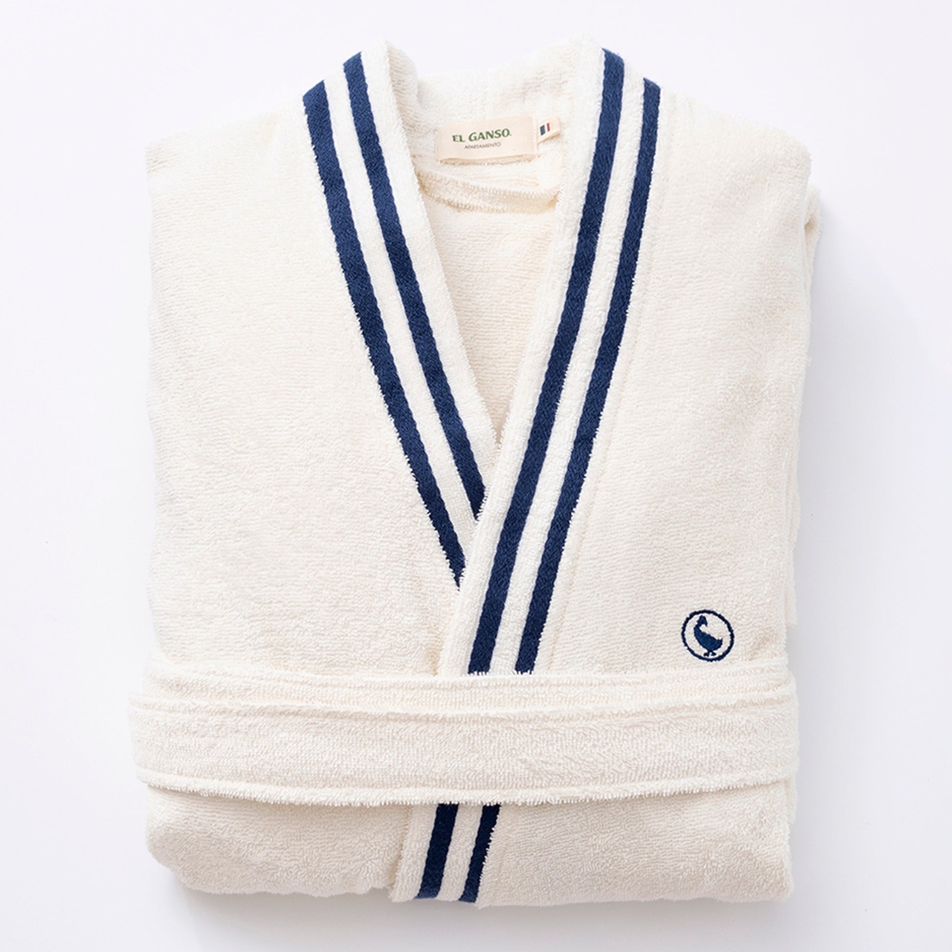 Albornoz Crudo S/m 320gsm 100% Algodón Con Logo Bordado El Ganso