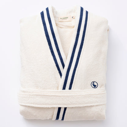 Albornoz Crudo S/m 320gsm 100% Algodón Con Logo Bordado El Ganso