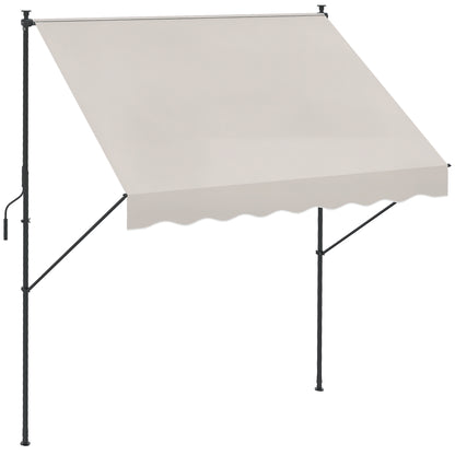 Outsunny Toldo Manual Retráctil 200x175x210-310cm Manivela Protecciónuv40+ Crema_0