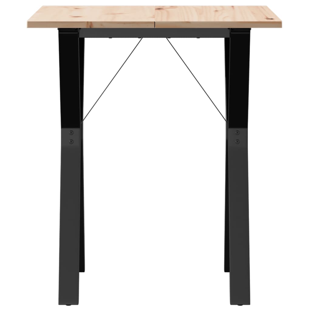 Mesa De Comedor Marco Y Madera Maciza Pino Y Acero 70x70x75 Cm_2