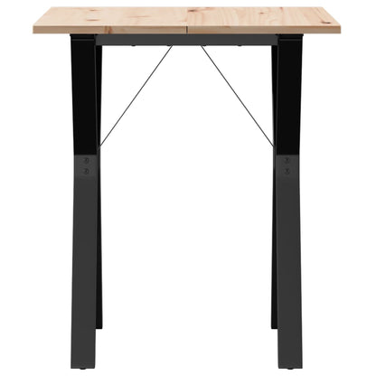 Mesa De Comedor Marco Y Madera Maciza Pino Y Acero 70x70x75 Cm_2