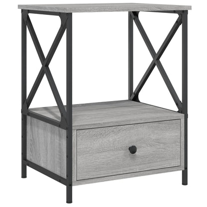 Mesita De Noche Madera De Ingeniería Gris Sonoma 50x41x65 Cm_0