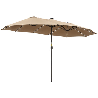 Outsunny Sombrilla Doble Con 48 Luces Led_0